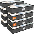 90L Under Bed Storage Containers, Storage Bags, Organizers, 8-Pack, Gray by Unknown