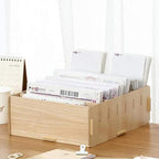 YARNOW Wooden Office Supplies Storage Box 12.59X10.43X4.33 Inch Vintage Desktop Organizer with Compartments for Home Bedroom and Office Use - Image 2