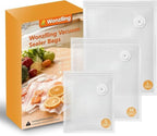Vacuum Sealer Bags for Food, 60 Pcs Reusable Food Storage Bags, S+M+L Sizes, Air Valve Zipper Bags for Meal Prep, Freezer, Sous Vide & Microwave Storage by Unknown