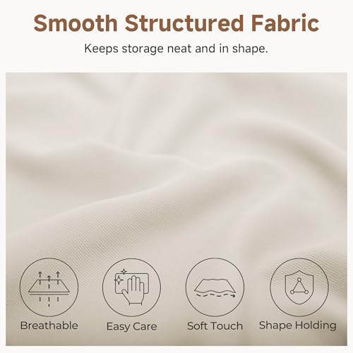 StorageWorks Closet Storage Bins, Beige, 3-Pack, Large - Image 4