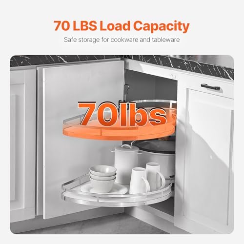 VEVOR Swing Right Blind Corner Cabinet, Pull Out Organizer for 36 inch Width Blind Cabinet, 2 Tier Height Adjustable Swing Tray, Soft Close Kitchen Cloud Blind Organizer, Right Open - Image 6