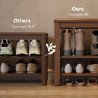 AQIMUELE Wood Shoe Rack Bench, 2 Tier Shoe Rack for Front Door Entrance - Image 3