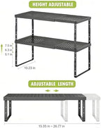 RUILALIFE Expandable Cabinet Organizer Shelf With Adjustable Height, Stackable Kitchen Countertop Organizer Rack, Adjustable Shelf Riser For Kitchen Counter, Pantry, Cupboard, Desk, Tabletop - Image 4