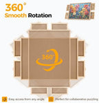 BuilderButler 1500 Pieces Rotating Puzzle Board with 4 Drawers,32.68"x24.41" Portable Wooden Jigsaw Puzzle Table with Lazy Susan Spinning Cover for Adults - Image 4