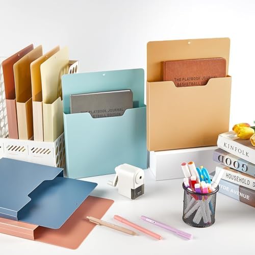 gisgfim 8 Pcs Magnetic Wall File Organizer Magnetic File Paper Holder Hanging Refrigerator Magazine Mail Holder for Planners Letters Documents Whiteboard Classroom Office Home (Boho,10 x 13 Inch) - Image 4
