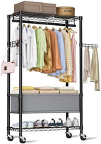 Golpart Heavy Duty Rolling Clothes Rack Wheels Portable Metal Garment Rack by Golpart