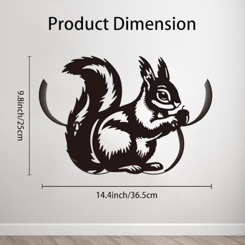 WADORN Funny Squirrel Metal Toilet Paper Holder, Black Squirrel Decorative Metal Toilet Paper Storage for Extra 8 Rolls Funny Freestanding Animal Wall Mounted Organizer for Restroom Bathroom Cabinet - Image 2