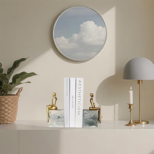 Book Ends for Shelves to Hold Books,Heavy Duty Thinker Abstract Statue - Image 5