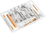 Yieach Large Clear Expandable Silverware Drawer Organizer for Kitchen,BPA FREE Adjustable Utensil Drawer Organizer and Silverware Tray,Plastic Flatware Organizers,Cutlery,Knife,Fork and Spoon Holder by Yieach