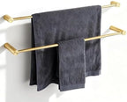 Towel Racks for Bathroom, NEWRAIN 30 inch Double Bath Towel Bar Wall Mounted, Stainless Steel Kitchen Towel Holder, Brushed Gold Towel Rod Towel Rail Hange by NEWRAIN