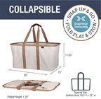 CleverMade Collapsible Laundry Baskets, 50L LUXE Tote 2 Pack, Cream - Image 2