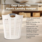 Gracious Living Easy Carry Flex Collapsible Laundry Hamper, White, 3-Pack - Image 3