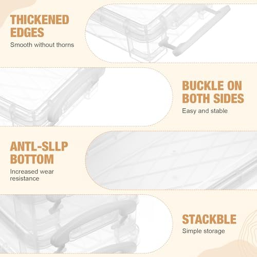 Gueevin 24 Pcs Pencil Box Clear Plastic Pencil Case, White - Image 3