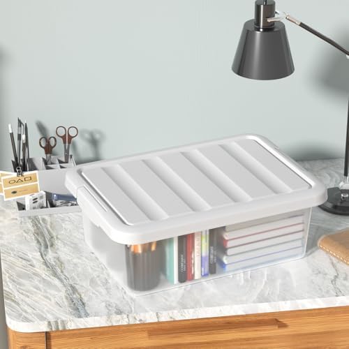 Stackable Plastic Storage Bins with Lids, 14 Qt, 2 Pack - Image 4