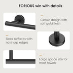 FORIOUS Towel Bar Towel Racks for Bathroom Wall Mounted 24" Matte Black - Image 5
