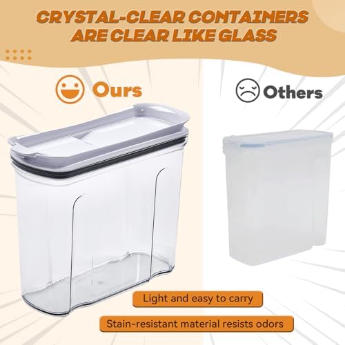 Cereal Containers Storage Set, Airtight Food Storage Container with Lid 3.5L,2PCS BPA-FREE Plastic Pantry Organization Canisters for Rice Cereal Flour Sugar Dry Food in Kitchen… - Image 6