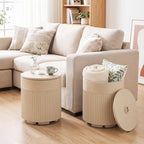 Tangkula 3-in-1 Umbrella Side Table (Beige) - Image 4