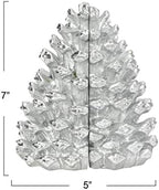 Creative Co-Op Decorative Resin Pinecone Bookends, Silver Finish, Set of 2 - Image 6