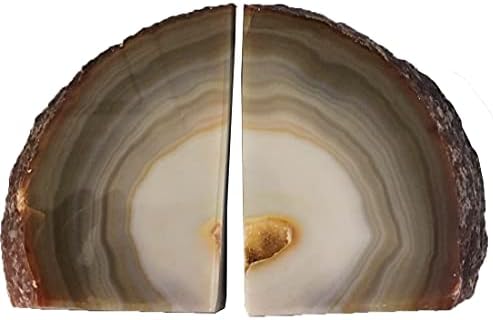 Agate Geode Bookends Heavy Duty Natural Crystal Stone Book Holders Decor - Image 4