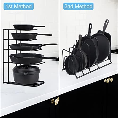 Toplife Heavy Duty Pan Organizer,5 Tier Storage Rack for Cast Iron Skillets - Image 5