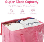 Moving Bags Heavy Duty Extra Large, Moving Boxes, Moving Supplies Essentials,Storage Bins with Lids, Plastic Packing Totes, Storage Bags for Clothes with Handles & Zippers(Pink, 10 Pack) - Image 5