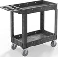 Plastic Utility Cart on Wheels, 40 x 17 Inch Rolling Service Cart-Gray by WanmwillToolOrganizer
