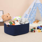 MiniArk Large Storage Baskets for Shelves, 17 x 13 x 7.5” Closet Organizers Bins for Clothes Blanket Towels, Baby Nursery, Toy Baskets Box, Woven Rope Baskets, 2 Packs Navy Blue - Image 5
