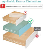 Vtopmart Drawer Dividers Organizers 8 Pack, Adjustable 3.2" High Expandable from 12.2-21.4" Kitchen Drawer Organizer, Clear Plastic Drawers Separators for Clothing, Installed by Double-sided Tape - Image 2