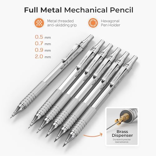 Nicpro 20PCS Metal Mechanical Pencil Set in Leather Case - Image 2