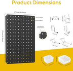 Pegboard Organizer Kit,4 Pack 14.76x10.82 in Metal Panels with 6 Bins,Black - Image 3