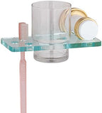 Glass Toothbrush Holder Wall Mounted Victorian Spectrum Brass Bracket by RenovatorsSupplyManufacturing