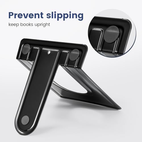 HappyHapi 7 Pairs Book Ends, Heavy Duty Bookends for Shelves, Black - Image 4