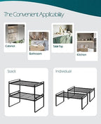 Shantton Cabinet Shelf Organizer, Pantry Shelf Rack, Black 16.1x10.6x7.3 - Image 4