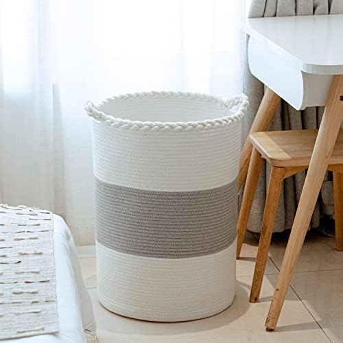 72L Woven Laundry Basket,Tall Wicker Laundry Basket for Blankets,Clothes,Pillows,Toys,Shoes Large Cotton Laundry Hamper for Bedroom,Living Room,Bathroom - Image 7