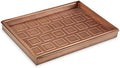Good Directions 20″ x 14″ Decorative Squares Design Metal Boot Tray – Galvanized Steel with Copper Finish, Multi-Purpose Shoe, Plant & Pet Bowl Tray by GoodDirections