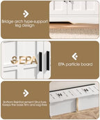Akxomel 47.2" Shoe Storage Bench 4 Doors Wooden Entryway Bench White - Image 7