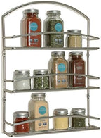 Spectrum Wall Mount Spice Rack 3 Tier Satin Nickel Metal Kitchen Spice Organizer, Wall Mounted Spice Rack Organizer for Kitchen Cabinet Pantry, Steel Wire Design for Wall Hanging Spice Storage - Image 4