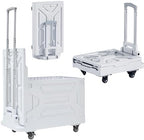 VECELO Foldable Shopping Cart with Wheels, Collapsible Rolling Crate for Groceries, Folding Storage Box with Handle, Three Modes of Use, Ideal for Teacher, Trip, Outdoors, Etc., 16GAL, White by VECELO