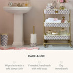 MACKENZIE-CHILDS Toilet-Tissue Storage, Purple-and-White Violet Check - Image 5