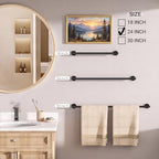 FORIOUS Bathroom Accessories, 4-Piece Bathroom Hardware Set - 24" Towel Bar - Image 4