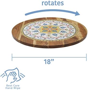Gourmet Basics by Mikasa Vella Round Lazy Susan Platter, 18-Inch - Image 6
