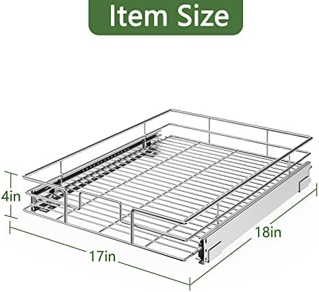 LOVMOR Pull Out Cabinet Organizer 17" W x 18" D, Kitchen Cabinet Pull Out Shelves Slide Out Storage… - Image 3