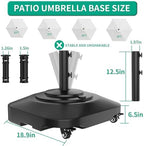QZER Umbrella Base with Wheels, Umbrella Stand Heavy Duty 100lb Windproof - Image 3