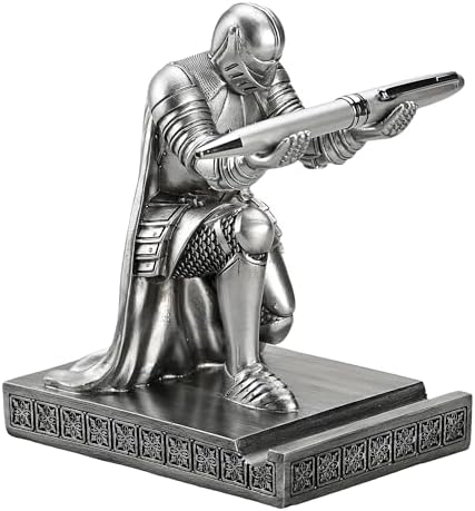 Windbreaker Soldier Knight Pen Holder Personalized Desk Accessory Silver by CYXStar