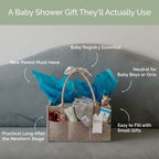 Parker Baby Co. Felt Diaper Caddy Organizer - Large, Oatmeal - Image 6