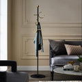 BUZUYE Modern Coat rack with marble base,Coat rack freestanding heavy duty with gold hooks,Entryway coat rack stand Coat Tree freestanding coat hanger stand for Hanging Clothes, Hats, Bags by BUZUEYModernmetalfurniture