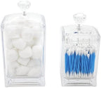 Set of 2 Large Modern Acrylic Holders Cotton Ball Swabs Cotton Organizer - Image 2