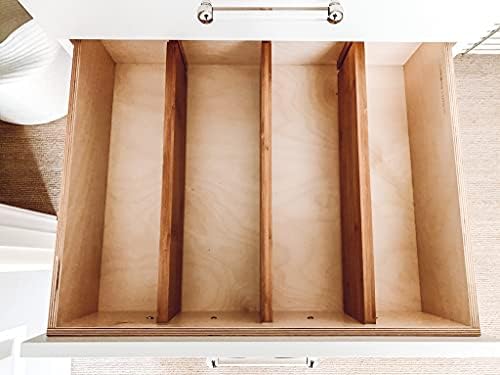 Lipper International 8897 Bamboo Wood Custom Fit Adjustable Deep Kitchen Drawer Dividers, Set of 2 - Image 3