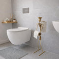 GRANDMIX Funny Standing Toilet Paper Holder with Metal Figurine (Model 2 - Gold) by GRANDMIX