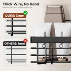 Orimade Shower Caddy with 5 Hooks for Hanging Razor and Sponge Adhesive Shower Shelf Basket Bathroom Storage Organizer Kitchen Rack No Drilling Stainless Steel Rustproof - 2 Pack,Black - Image 4